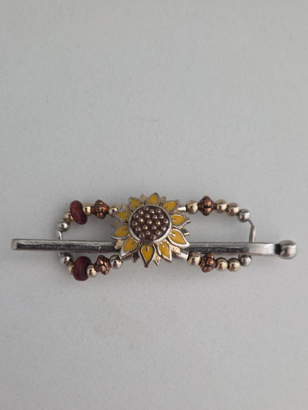 Sunflower Barrette Hair Pin in Yellow and Metallic Lilla Rose Size XS